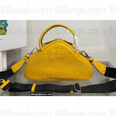 Prada Triangle leather Bag 1BB082 Yellow 2022