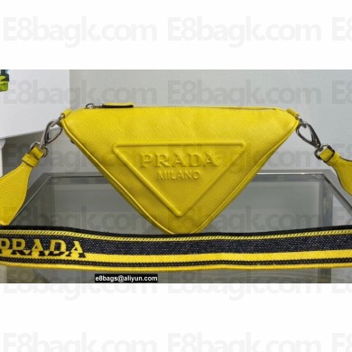 Prada Triangle Saffiano leather Bag 2VH155 Yellow 2022