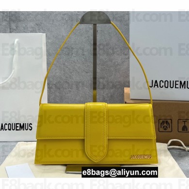 Jacquemus Leather Le Bambino Long Envelope Shoulder Bag Yellow