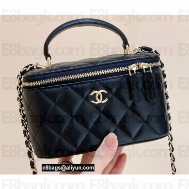 Chanel Vanity Case Bag with Chain Top Handle AP2199 in Original Quality Lambskin Black 2022