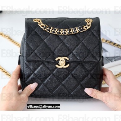Chanel Backpack Bag with Chain AS3108 in Original Quality Grained Calfskin Black 2022
