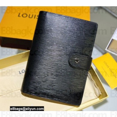 Louis Vuitton Medium Ring Agenda Cover EPI Leather Black R20202