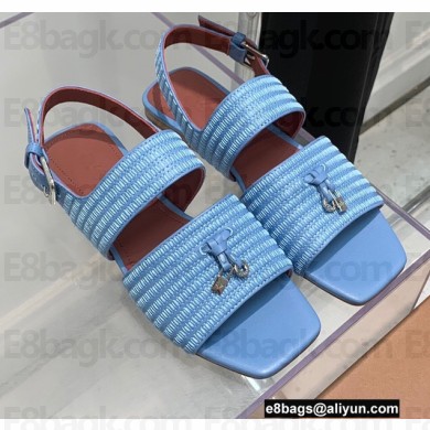 Loro Piana Sprightly Charms Ankle Strap Sandals Blue 2022
