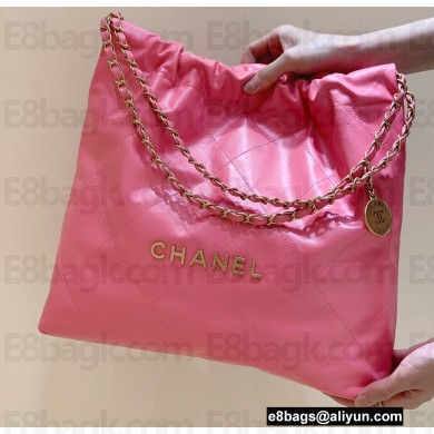 Chanel Shiny Calfskin CHANEL 22 Medium Handbag AS3261 in Original Quality Coral Pink 2022