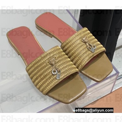 Loro Piana Sprightly Charms Flat Sandals Olive Green 2022