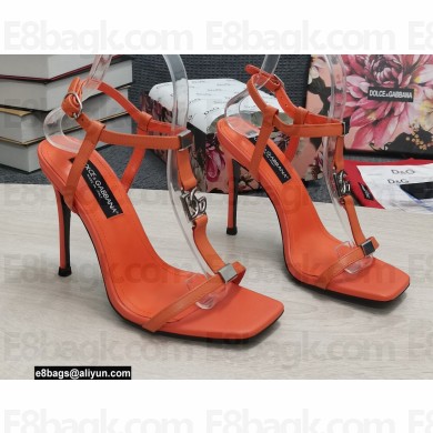Dolce & Gabbana Heel 10.5cm Nappa leather sandals with DG logo Orange 2022