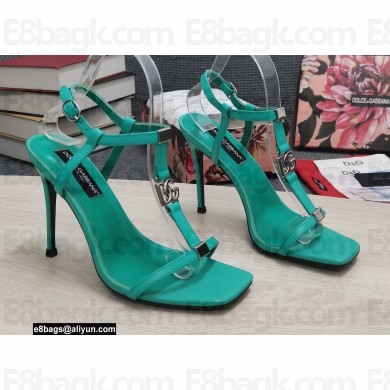 Dolce & Gabbana Heel 10.5cm Nappa leather sandals with DG logo Blue 2022