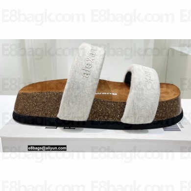 Alexander Wang Heel 2.5cm Ronan Slide Sandals In Nylon Light Gray 2022