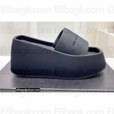Alexander Wang Heel 10 Platform 6cm Taji Slide Sandals In Lycra Black 2022