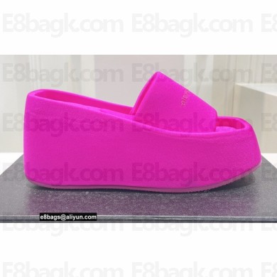 Alexander Wang Heel 10 Platform 6cm Taji Slide Sandals In Lycra Fuchsia 2022