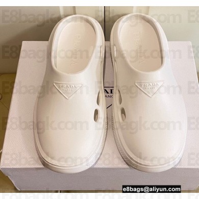 Prada Foam Rubber Mules White 2022