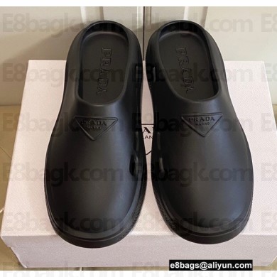 Prada Foam Rubber Mules Black 2022