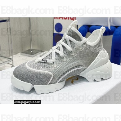 Dior D-Connect Sneakers Laminated Mesh Silver 2022