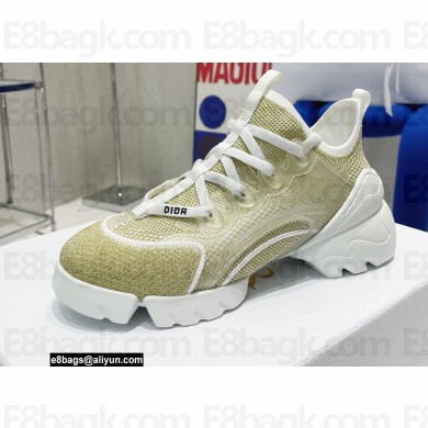 Dior D-Connect Sneakers Laminated Mesh Gold 2022