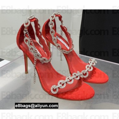 Aquazzura Heel 9.5cm Love Link Sandals Red 2022