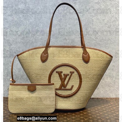 Louis Vuitton knitted raffia Saint Jacques Bag M59963 Caramel Brown