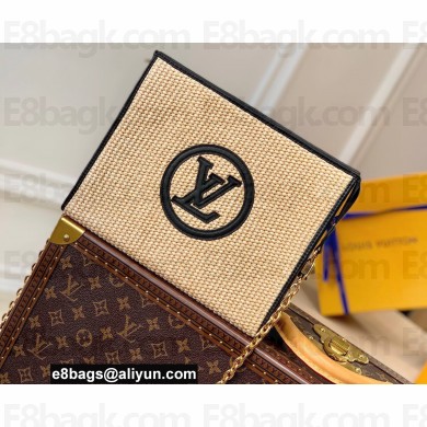 Louis Vuitton knitted raffia Toiletry Pouch On Chain Bag M81366 Black