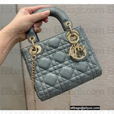 Lady Dior Mini Bag in Gray Cannage Lambskin 2022