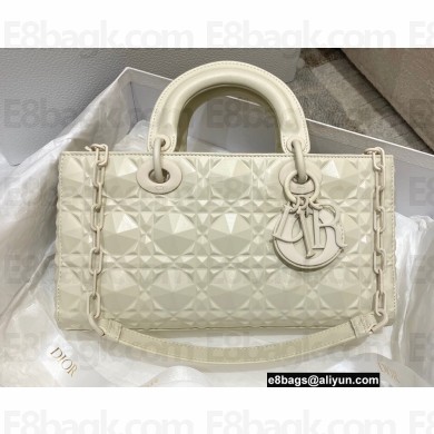Dior Lady D-Joy Bag in White Cannage Calfskin with Diamond Motif 2022