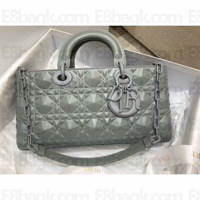 Dior Lady D-Joy Bag in Gray Cannage Calfskin with Diamond Motif 2022