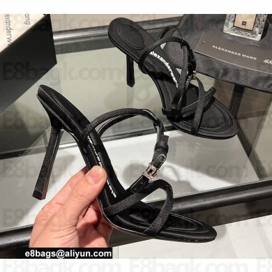 Alexander Wang Heel 8cm/10cm DAHLIA Sandals In Lycra Black 2022