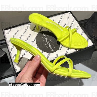 Alexander Wang Heel 5cm DAHLIA Slide Sandals In Lycra Yellow 2022