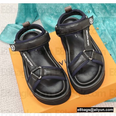 Louis Vuitton Platform Pool Pillow Flat Comfort Sandals Black 2022