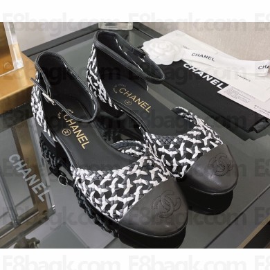 Chanel Braided Lambskin Open Shoes G38764 Black 2022