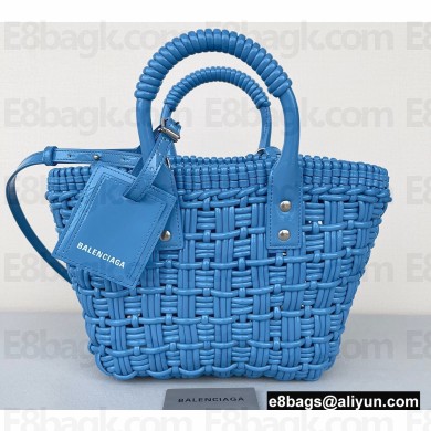 Balenciaga Bistro XS Basket With Strap Shoulder Bag Blue 2022