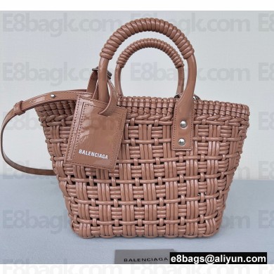 Balenciaga Bistro XS Basket With Strap Shoulder Bag Brown 2022