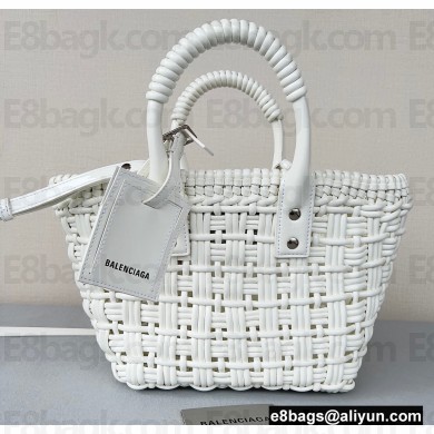 Balenciaga Bistro XS Basket With Strap Shoulder Bag White 2022