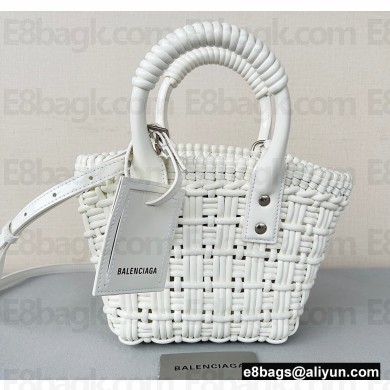 Balenciaga Bistro XXS Basket With Strap Shoulder Bag White 2022