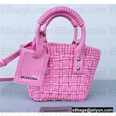 Balenciaga Bistro XXS Basket With Strap Shoulder Bag Pink 2022