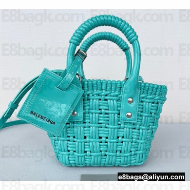 Balenciaga Bistro XXS Basket With Strap Shoulder Bag Mint 2022