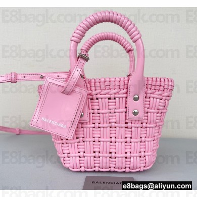 Balenciaga Bistro XXS Basket With Strap Shoulder Bag Light Pink 2022