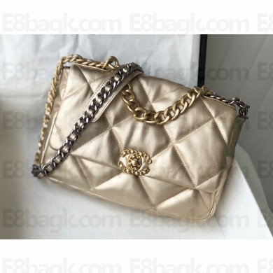 Chanel 19 Large Flap Bag AS1161 Leather Gold 2020