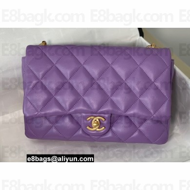 Chanel Lambskin Large Flap Bag AS3215 Purple 2022