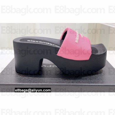 Alexander Wang Heel 8 Platform 6cm aw Slide Sandals In Nylon Pink 2022