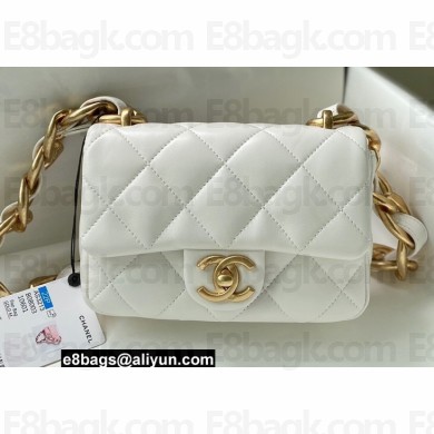 Chanel Lambskin Mini Flap Bag AS3213 White 2022