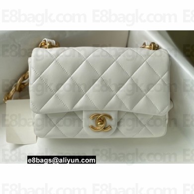 Chanel Lambskin Small Flap Bag AS3214 White 2022
