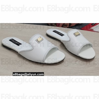 Dolce & Gabbana Iguana-print calfskin Slides White 2022