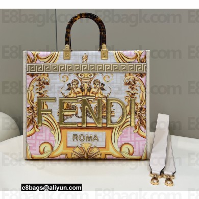 Fendi x Versace Sunshine Medium Shopper Bag Fendace Printed White 2022