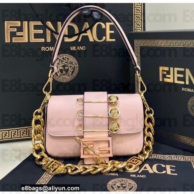 Fendi x Versace Fendace Brooch Mini Baguette Bag Pink 2022