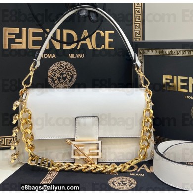 Fendi x Versace Fendace Brooch Baguette Bag White 2022
