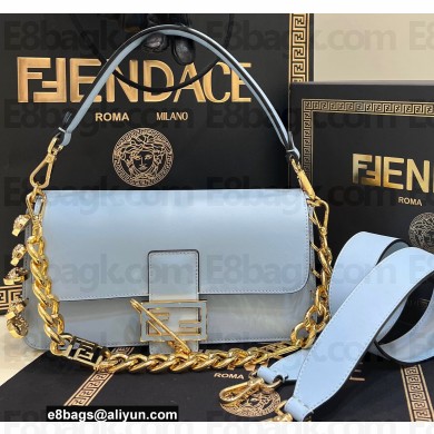 Fendi x Versace Fendace Brooch Baguette Bag Light Blue 2022
