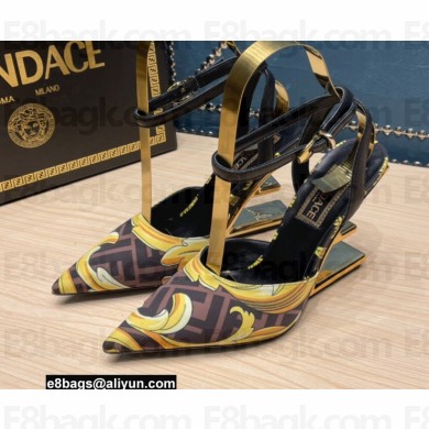 Fendi x Versace Fendace First silk high-heeled slingbacks 01 2022