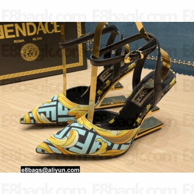 Fendi x Versace Fendace First silk high-heeled slingbacks 03 2022