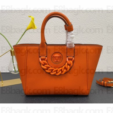Versace La Medusa Chain Tote Bag Orange