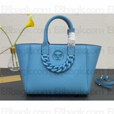 Versace La Medusa Chain Tote Bag Blue