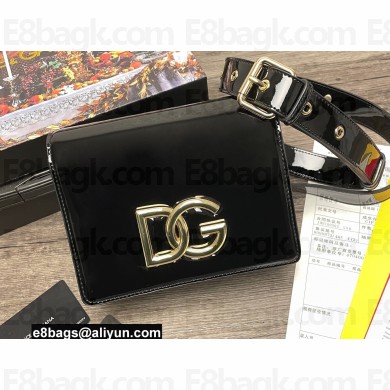 Dolce & Gabbana Calfskin 3.5 crossbody bag Patent Black